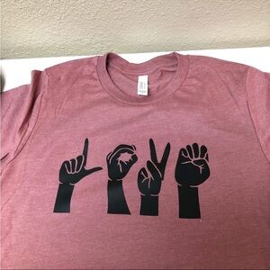 Love Sign Language NEW red short sleeve shirt